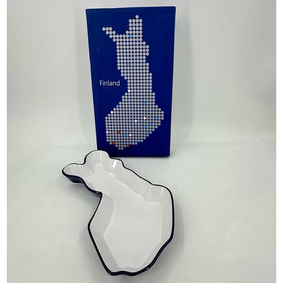 Sagaform Finland Scandinavian Design Serving Candy Bowl Dish NIB Blue White - Picture 1 of 10